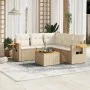 Garden sofa set with cushions 6 pieces beige synthetic rattan by , Garden sets - Ref: Foro24-3259209, Price: 425,53 €, Discou...