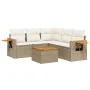 Garden sofa set with cushions 6 pieces beige synthetic rattan by , Garden sets - Ref: Foro24-3259209, Price: 425,53 €, Discou...