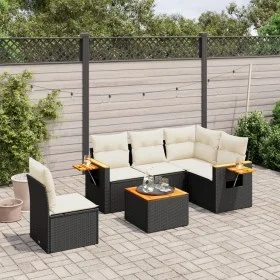6-piece garden sofa set and black synthetic rattan cushions by , Garden sets - Ref: Foro24-3259221, Price: 369,27 €, Discount: %