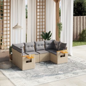 Garden sofa set with cushions 6 pieces beige synthetic rattan by , Garden sets - Ref: Foro24-3259504, Price: 446,24 €, Discou...