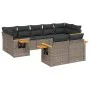 9-teiliges Gartenmöbel-Set und graue synthetische Rattankissen von , Gartensets - Ref: Foro24-3259533, Preis: 575,52 €, Rabat...