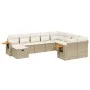 Garden sofa set with beige cushions 10 pieces synthetic rattan by , Garden sets - Ref: Foro24-3259559, Price: 701,91 €, Disco...