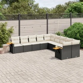 Gartensofa-Set 10-teilig mit schwarzen synthetischen Rattankissen von , Gartensets - Ref: Foro24-3259592, Preis: 597,20 €, Ra...