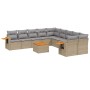 11-piece garden sofa set with beige synthetic rattan cushions by , Garden sets - Ref: Foro24-3259602, Price: 663,38 €, Discou...