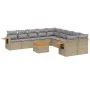 11-piece garden sofa set with beige synthetic rattan cushions by , Garden sets - Ref: Foro24-3259602, Price: 675,03 €, Discou...