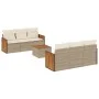 7-piece garden sofa set and beige synthetic rattan cushions by , Garden sets - Ref: Foro24-3259874, Price: 545,23 €, Discount: %
