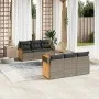 7-piece garden sofa set with gray PE rattan cushions by , Garden sets - Ref: Foro24-3259876, Price: 480,22 €, Discount: %