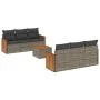 7-piece garden sofa set with gray PE rattan cushions by , Garden sets - Ref: Foro24-3259876, Price: 480,22 €, Discount: %