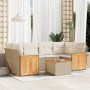 7-teiliges Gartensofa-Set und beigefarbene synthetische Rattankissen von , Gartensets - Ref: Foro24-3259881, Preis: 503,52 €,...