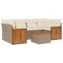 7-teiliges Gartensofa-Set und beigefarbene synthetische Rattankissen von , Gartensets - Ref: Foro24-3259881, Preis: 503,52 €,...