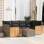 7-teiliges Gartensofa-Set mit grauen PE-Rattan-Kissen von , Gartensets - Ref: Foro24-3259883, Preis: 443,11 €, Rabatt: %