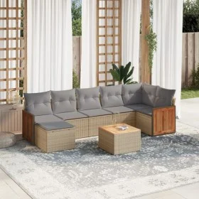 Gartensofa-Set mit beigen Kissen 8 Stück PE-Rattan von , Gartensets - Ref: Foro24-3260281, Preis: 503,05 €, Rabatt: %