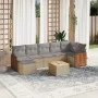 Juego de sofás de jardín con cojines beige 8 pzas ratán PE de , Conjuntos de jardín - Ref: Foro24-3260281, Precio: 502,15 €, ...