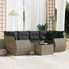 7-teiliges Gartensofa-Set mit grauen PE-Rattan-Kissen von , Gartensets - Ref: Foro24-3253457, Preis: 462,16 €, Rabatt: %