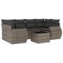 Set de sofás de jardín 7 piezas con cojines ratán PE gris de , Conjuntos de jardín - Ref: Foro24-3253457, Precio: 463,16 €