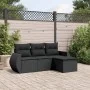 4-piece garden sofa set with black synthetic rattan cushions by , Garden sets - Ref: Foro24-3253602, Price: 270,80 €, Discoun...