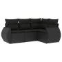 4-piece garden sofa set with black synthetic rattan cushions by , Garden sets - Ref: Foro24-3253642, Price: 296,61 €, Discoun...