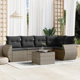 6-piece garden furniture set and gray synthetic rattan cushions by , Garden sets - Ref: Foro24-3253677, Price: 400,63 €, Disc...