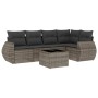 6-piece garden furniture set and gray synthetic rattan cushions by , Garden sets - Ref: Foro24-3253677, Price: 394,07 €, Disc...