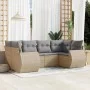 Garden sofa set with cushions 6 pieces beige synthetic rattan by , Garden sets - Ref: Foro24-3254116, Price: 449,85 €, Discou...