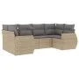 Garden sofa set with cushions 6 pieces beige synthetic rattan by , Garden sets - Ref: Foro24-3254116, Price: 449,85 €, Discou...