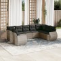 9-teiliges Gartenmöbel-Set und graue synthetische Rattankissen von , Gartensets - Ref: Foro24-3254137, Preis: 585,13 €, Rabat...