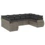 9-teiliges Gartenmöbel-Set und graue synthetische Rattankissen von , Gartensets - Ref: Foro24-3254137, Preis: 576,17 €, Rabat...