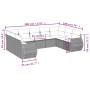 9-teiliges Gartenmöbel-Set und graue synthetische Rattankissen von , Gartensets - Ref: Foro24-3254137, Preis: 585,13 €, Rabat...