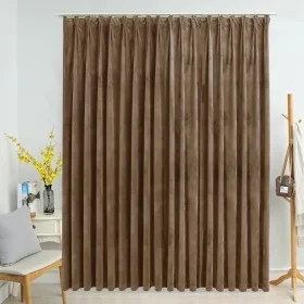 Blackout curtain with hooks beige velvet 290x245 cm by vidaXL, Curtains and curtains - Ref: Foro24-134511, Price: 45,77 €, Di...