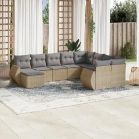 Gartensofa-Set mit beigen Kissen, 10-teilig, synthetisches Rattan von , Gartensets - Ref: Foro24-3254196, Preis: 666,59 €, Ra...