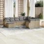 Gartensofa-Set mit beigen Kissen, 10-teilig, synthetisches Rattan von , Gartensets - Ref: Foro24-3254196, Preis: 666,59 €, Ra...