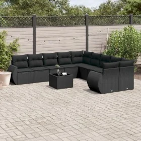 11-teiliges Gartensofa-Set und schwarze synthetische Rattankissen von , Gartensets - Ref: Foro24-3254252, Preis: 722,87 €, Ra...