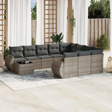 11-piece garden sofa set and gray synthetic rattan cushions by , Garden sets - Ref: Foro24-3254267, Price: 723,27 €, Discount: %