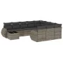 11-piece garden sofa set and gray synthetic rattan cushions by , Garden sets - Ref: Foro24-3254267, Price: 723,27 €, Discount: %