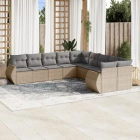 Garden sofa set with beige cushions 10 pieces synthetic rattan by , Garden sets - Ref: Foro24-3254246, Price: 632,77 €, Disco...