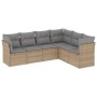 Garden sofa set with cushions 6 pieces beige synthetic rattan by , Garden sets - Ref: Foro24-3217679, Price: 379,09 €, Discou...