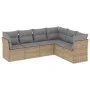 Gartensofa-Set mit Kissen, 6-teilig, beiges synthetisches Rattan von , Gartensets - Ref: Foro24-3217679, Preis: 372,57 €, Rab...