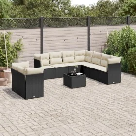 Garden sofa set 10 pieces with black synthetic rattan cushions by , Garden sets - Ref: Foro24-3217846, Price: 603,68 €, Disco...