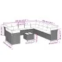 Garden sofa set 12 pieces with black synthetic rattan cushions by , Garden sets - Ref: Foro24-3217886, Price: 781,02 €, Disco...