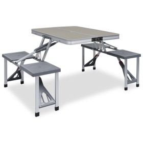 Klappbarer Campingtisch mit 4 Sitzplätzen aus Stahl und Aluminium von vidaXL, Campingmöbel - Ref: Foro24-47686, Preis: 113,66...