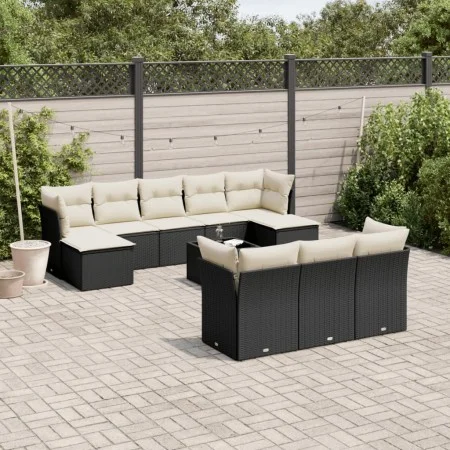 11-piece garden sofa set and black synthetic rattan cushions by , Garden sets - Ref: Foro24-3218336, Price: 612,51 €, Discoun...