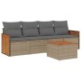 Gartensofa-Set mit Kissen, 5-teilig, beiges synthetisches Rattan von , Gartensets - Ref: Foro24-3227459, Preis: 291,26 €, Rab...