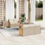Gartensofa-Set mit Kissen, 6-teilig, beiges synthetisches Rattan von , Gartensets - Ref: Foro24-3227465, Preis: 436,57 €, Rab...