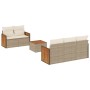 Garden sofa set with cushions 6 pieces beige synthetic rattan by , Garden sets - Ref: Foro24-3227465, Price: 372,46 €, Discou...