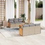7-piece garden sofa set and beige synthetic rattan cushions by , Garden sets - Ref: Foro24-3227473, Price: 429,44 €, Discount: %