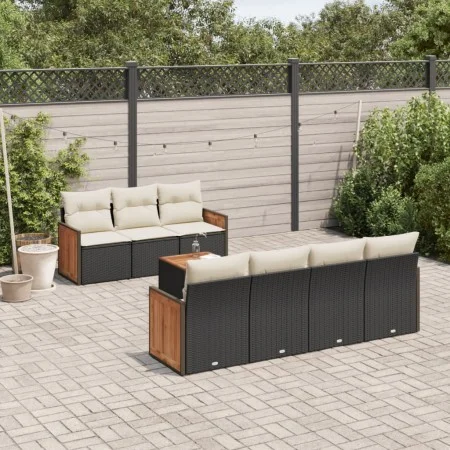 8-piece garden sofa set and black synthetic rattan cushions by , Garden sets - Ref: Foro24-3227484, Price: 477,36 €, Discount: %