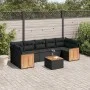 8-teiliges Gartensofa-Set und schwarze synthetische Rattankissen von , Gartensets - Ref: Foro24-3227490, Preis: 531,99 €, Rab...