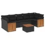 8-teiliges Gartensofa-Set und schwarze synthetische Rattankissen von , Gartensets - Ref: Foro24-3227490, Preis: 531,99 €, Rab...