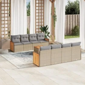 9-teiliges Gartensofa-Set mit beigen synthetischen Rattankissen von , Gartensets - Ref: Foro24-3227501, Preis: 592,28 €, Raba...