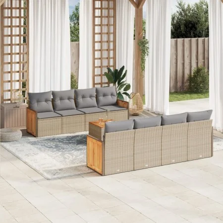 9-piece garden sofa set with beige synthetic rattan cushions by , Garden sets - Ref: Foro24-3227501, Price: 592,30 €, Discoun...